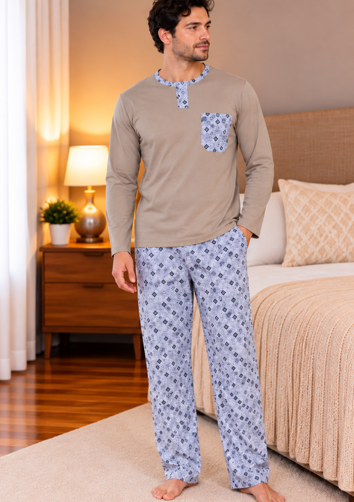 Pijama Algodón Jersey Hombre 2 Piezas PHO60