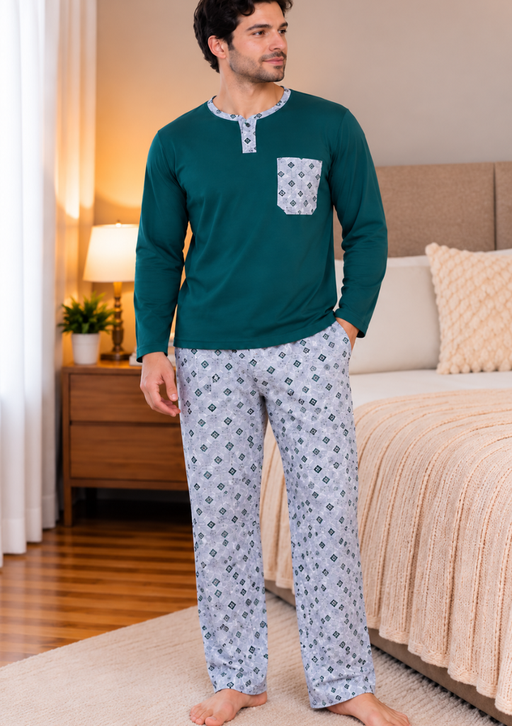 Pijama Algodón Jersey Hombre 2 Piezas PHO40